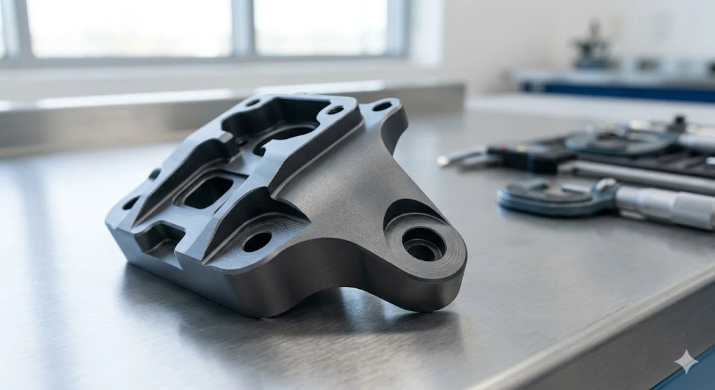 A high-quality precision machined and anodized aluminum component ready for assembly, showcasing professional manufacturing standards.